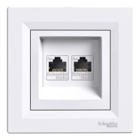 Розетка Schneider-Electric Asfora компьютерная двойная RJ45 кат.5е UTP белая